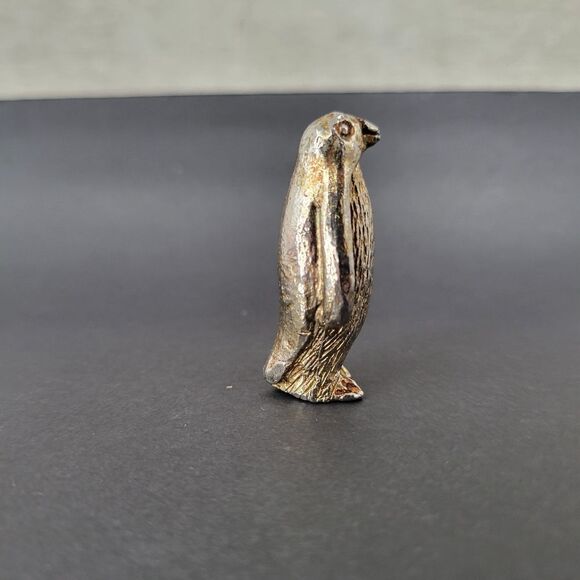 Penguin Metal Figurine Vintage Very Heavy 1.5" Game Piece  Miniature Collectible - Picture 3 of 7